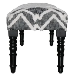Benches & Ottomans-Kirkland's Home Black Diamond Tufted Modern Bench Gray/White