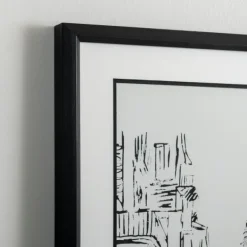 Framed Art-Kirkland's Home Black Eiffel Tower Sketch Framed Art Print White/Black