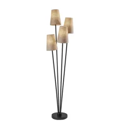 Floor Lamps-Kirkland's Home Black Enoki 4-Arm Asymmetrical Floor Lamp Black/Tan