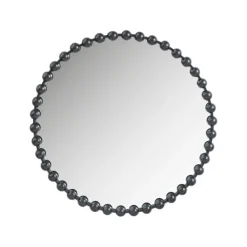 Decorative Mirrors-Kirkland's Home Black Foiled Beaded Wall Mirror, 36 In.