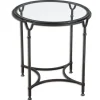 Accent & End Tables-Kirkland's Home Black Forged Steel Glass Top Accent Table
