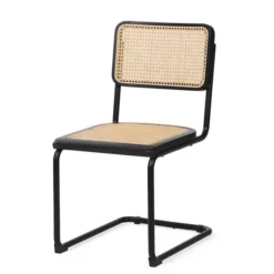 Dining Chairs-Kirkland's Home Black Framed Woven Cane Dining Chairs, Set Of 2 Tan/Black
