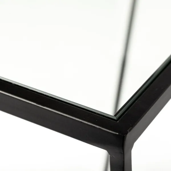 Accent & End Tables-Kirkland's Home Black Geometric Nesting Accent Tables, Set Of 2