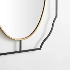 Decorative Mirrors-Kirkland's Home Black Gold Scalloped Oval Frame Wall Mirror