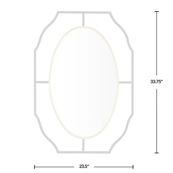 Decorative Mirrors-Kirkland's Home Black Gold Scalloped Oval Frame Wall Mirror