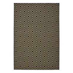 Outdoor Rugs-Kirkland's Home Black Haydn Outdoor Area Rug, 5X7 Black/Tan