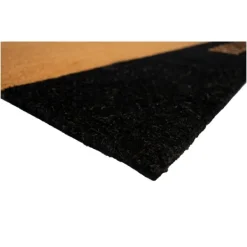 Doormats-Kirkland's Home Black Hello Bold Stripe Coir Doormat, 24 In. Tan/Black