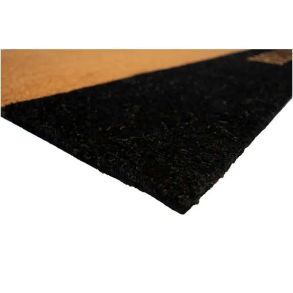 Doormats-Kirkland's Home Black Hello Bold Stripe Coir Doormat, 24 In. Tan/Black