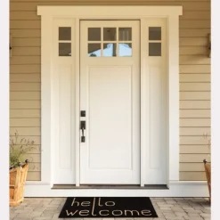 Doormats-Kirkland's Home Black Hello Welcome Doormat Black/Tan