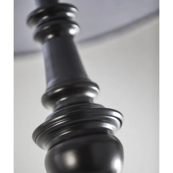 Floor Lamps-Kirkland's Home Black Herringbone Floor Lamp Gray