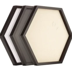 Memo & Chalkboards-Kirkland's Home Black Hexagon Chalkboard 3-Pc. Wall Decoration Set Black/White/Tan