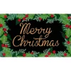 Doormats-Kirkland's Home Black Holly Merry Christmas Doormat Green/Black