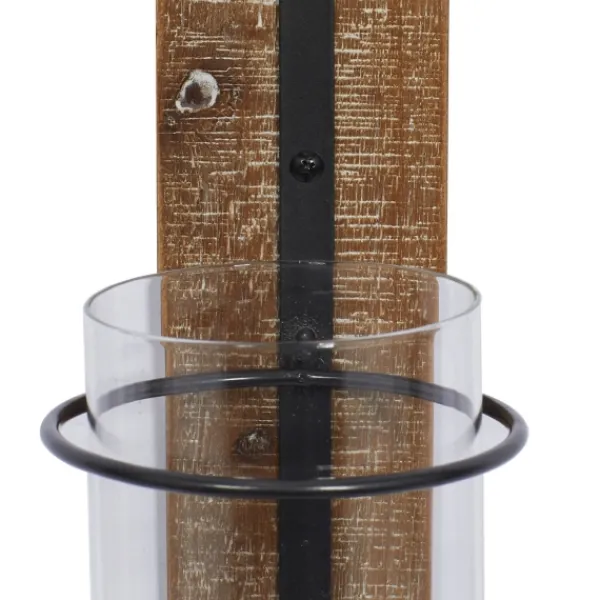 Sconces-Kirkland's Home Black Hoop Glass Sleeve Wall Sconce, 28 In.