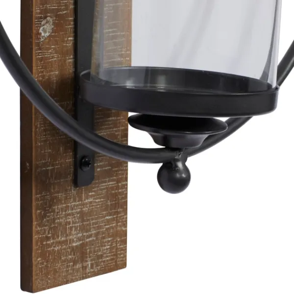 Sconces-Kirkland's Home Black Hoop Glass Sleeve Wall Sconce, 24 In.