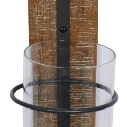 Sconces-Kirkland's Home Black Hoop Glass Sleeve Wall Sconce, 24 In.