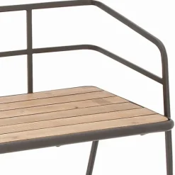 Benches & Ottomans-Kirkland's Home Black Iron And Wooden Seat Industrial Bench Black/Brown