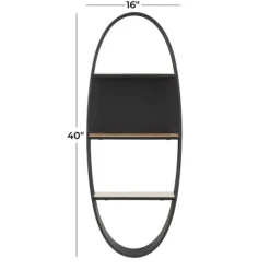 Shelves-Kirkland's Home Black Iron Oval Frame Wall Shelf