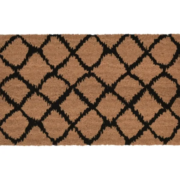 Doormats-Kirkland's Home Black Lattice Doormat Black/Tan