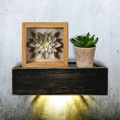 Shelves-Kirkland's Home Black Led Floating Shelf With Remote, 10 In.