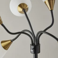 Floor Lamps-Kirkland's Home Black 5-Light Adjustable Tree Floor Lamp Black/White