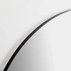 Framed Mirrors-Kirkland's Home Black Linear Half Moon Mirror
