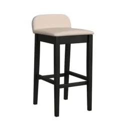 Bar Stools & Counter Height Stools-Kirkland's Home Black Lowback Padded Bar Stool Black/Tan