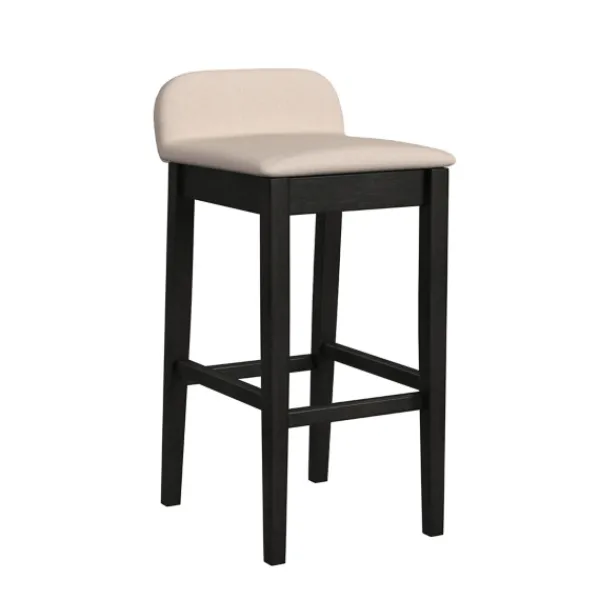 Bar Stools & Counter Height Stools-Kirkland's Home Black Lowback Padded Bar Stool Black/Tan