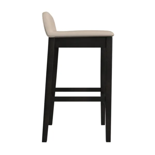 Bar Stools & Counter Height Stools-Kirkland's Home Black Lowback Padded Bar Stool Black/Tan
