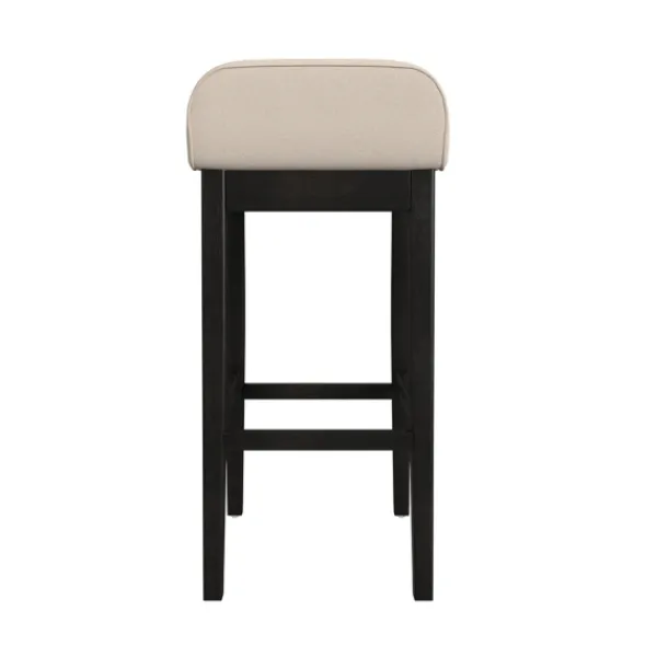 Bar Stools & Counter Height Stools-Kirkland's Home Black Lowback Padded Bar Stool Black/Tan