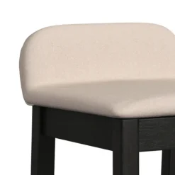 Bar Stools & Counter Height Stools-Kirkland's Home Black Lowback Padded Bar Stool Black/Tan