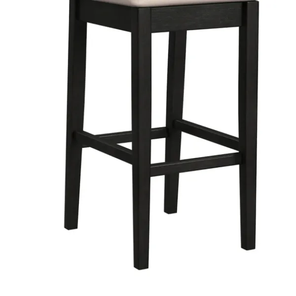 Bar Stools & Counter Height Stools-Kirkland's Home Black Lowback Padded Bar Stool Black/Tan