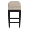 Bar Stools & Counter Height Stools-Kirkland's Home Black Lowback Padded Counter Stool Black/Tan