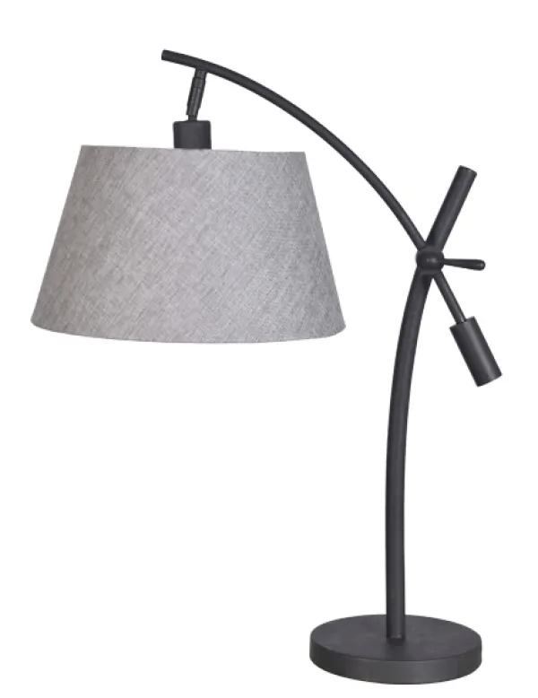 Table Lamps-Kirkland's Home Black Metal Adjustable Task Shade Table Lamp Gray