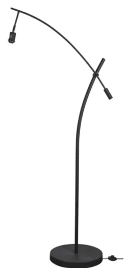 Floor Lamps-Kirkland's Home Black Metal Adjustable Task Shade Floor Lamp Gray