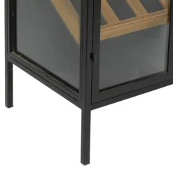 Kitchen Islands & Bar Carts-Kirkland's Home Black Metal And Brown Wood Standing Wine Rack Black/Brown