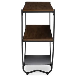 Console Tables-Kirkland's Home Black Metal And Rustic Wood Modern Console Table