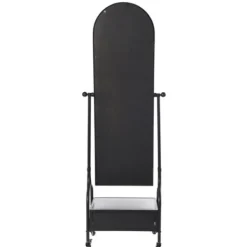 Full Length & Floor Mirrors-Kirkland's Home Black Metal Cheval Frame Mirror With Drawer