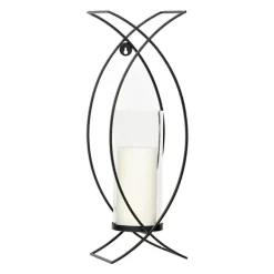 Sconces-Kirkland's Home Black Metal Crisscross Sconces, Set Of 2