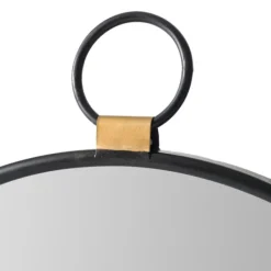 Decorative Mirrors-Kirkland's Home Black Metal Frame Round Loop Wall Mirror