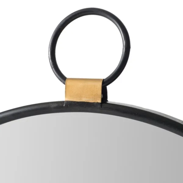 Decorative Mirrors-Kirkland's Home Black Metal Frame Round Loop Wall Mirror