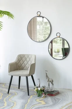 Decorative Mirrors-Kirkland's Home Black Metal Frame Round Loop Wall Mirror
