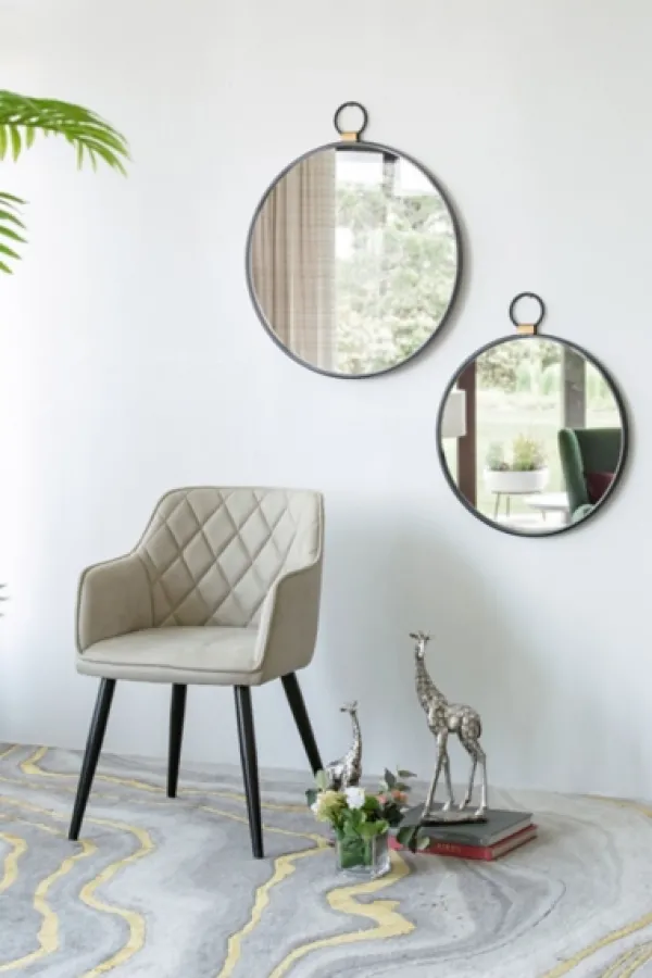Decorative Mirrors-Kirkland's Home Black Metal Frame Round Loop Wall Mirror