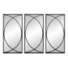 Decorative Mirrors-Kirkland's Home Black Metal Geometric Wall Mirrors, Set Of 3