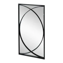 Decorative Mirrors-Kirkland's Home Black Metal Geometric Wall Mirrors, Set Of 3