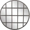 Decorative Mirrors-Kirkland's Home Black Metal Grid Overlay Round Mirror