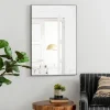 Decorative Mirrors-Kirkland's Home Black Metal Linear Mirror, 24X36