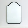 Framed Mirrors-Kirkland's Home Black Metal Linear Wave Mirror
