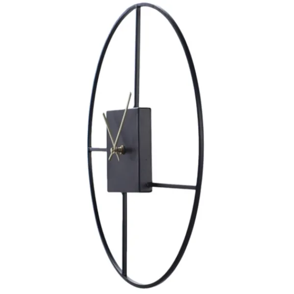Clocks-Kirkland's Home Black Metal Open Back Abstract Wall Clock