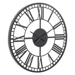 Clocks-Kirkland's Home Black Metal Open Frame Wall Clock
