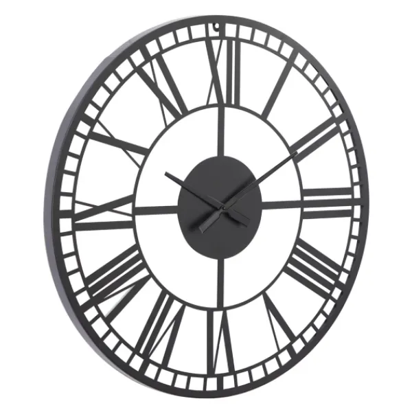 Clocks-Kirkland's Home Black Metal Open Frame Wall Clock